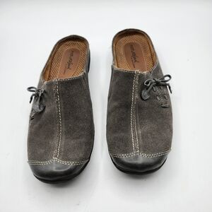 Naturalizer Natural Sole Gray Suede Leather Slip-On Mules Sz 9M